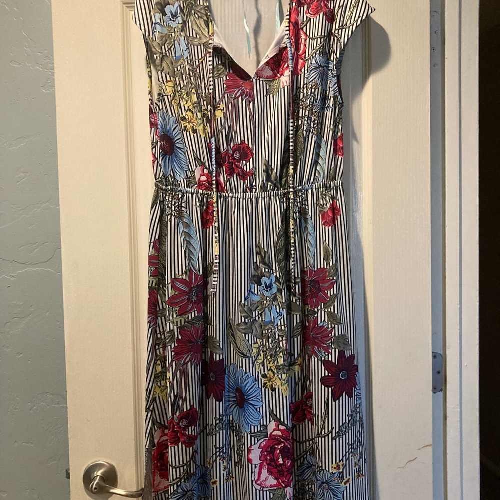 Liza Luxe Floral Striped Women's Dress